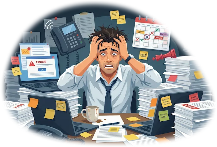 Business owner managing operational chaos