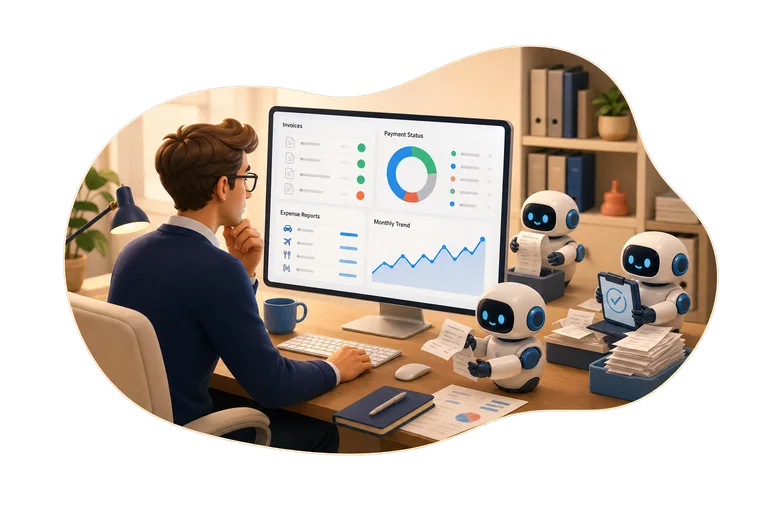 Finance automation dashboard with AI assistants