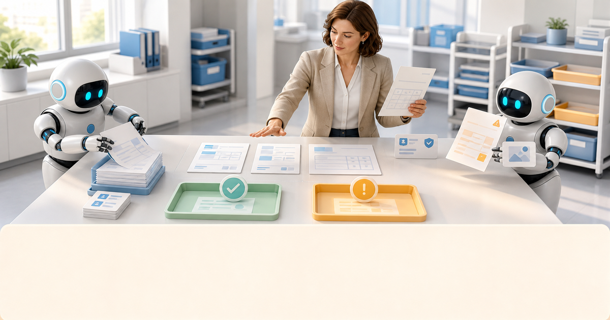 Finance leader reviews document intake paths with automation support