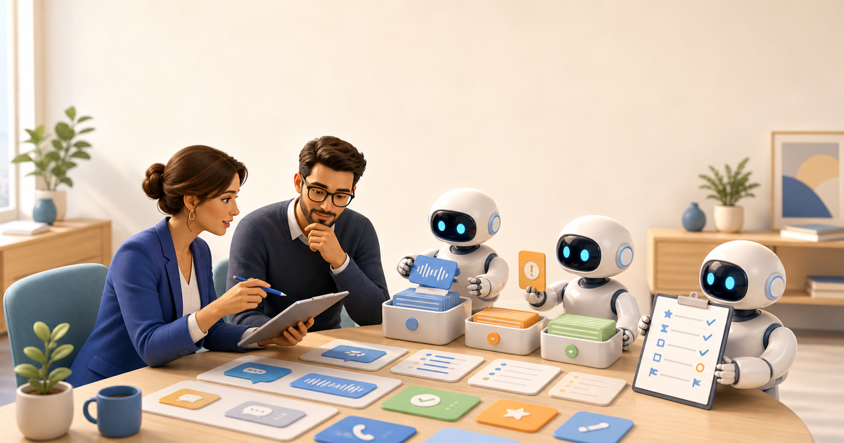 Manager-reviewed AI call summary workflow illustration