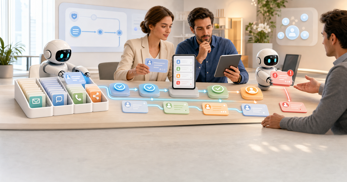 Governed customer service intake and triage workflow with human reviewers and automation support.
